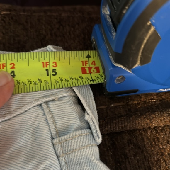 Levi’s 501 Distressed Light Wash Jean Shorts with red tab - Picture 13 of 14